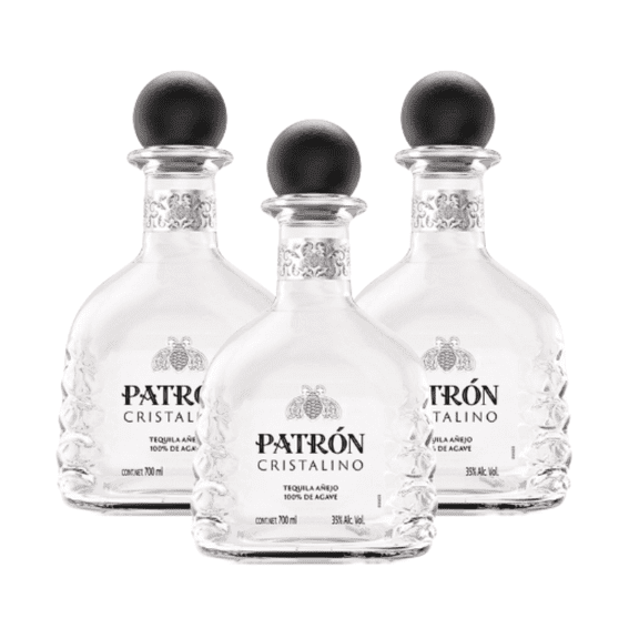 PAQUETE TEQUILA PATRÓN CRISTALINO 700ML X3