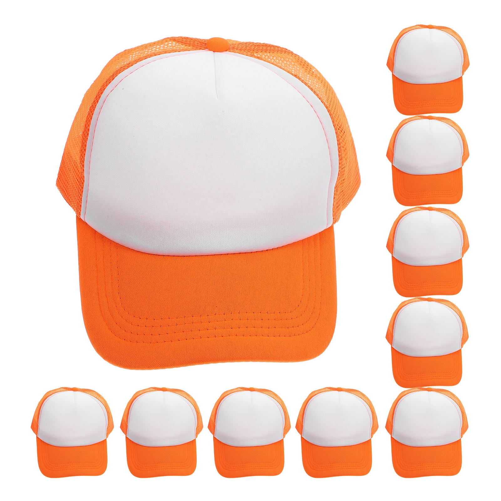 DINHEAROM 10Pcs Sublimation Blank Hats for Men and Women in Orange with Heat Transfer