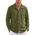 thumbnail image 6 of FchengtaiS Men's Corduroy Button Down Shackets Lapel Collar Long Sleeve Textured Shirts Jacket Fashion Casual Daily Outerwear, 6 of 6