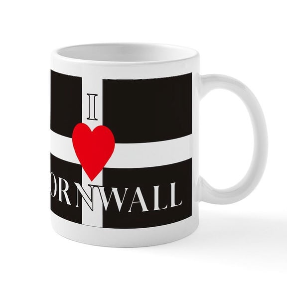 CafePress - Love Cornwall Mugs - 11 oz Ceramic Mug - Novelty Coffee Tea Cup