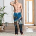 thumbnail image 6 of Lsque Ocean Coral Turtle Print Men's Pajama Pants, Lounge Pant - Comfortable Home Wear,Elastic Waistband, Stylish Design-Large, 6 of 9