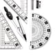 thumbnail image 2 of Geometría Matemáticas Regla Brújula Triángulo Regla Transportador para dibujar Matemáticas Medición Negro BLESIY Regla matemática de geometría, 2 of 2