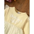 thumbnail image 5 of Mikrdoo Infant Baby Girls Dress 18 Months Baby Girls Letter Graphics Ruffle Long Sleeve 24 Months Girls Splice Gauze Dress One Piece Casual Outer Dress For Fall Winter Apricot, 5 of 10