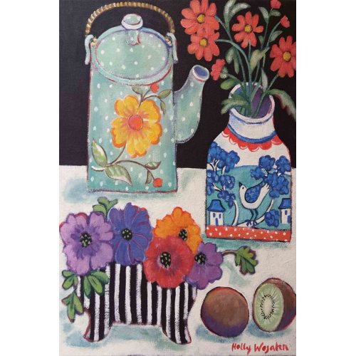 Marmont Hill "Happy Still Life with Kiwi" Painting Print on Canvas