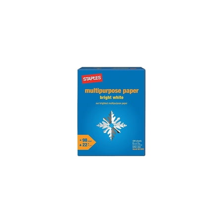 Staples 8.5" x 11" Multipurpose Paper 22 lbs. 98 Brightness 500/RM (22098) 651659