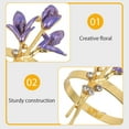 thumbnail image 3 of DEEPCRAFF Golden Metal Napkin Rings Deepcraff Zinc Alloy Floral Design for Table Decor 6Pcs, 3 of 7