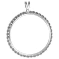 thumbnail image 2 of Sterling Silver 39mm Coin Rope Bezel Pendant for Men and Women Prong Back Square fits 1 Oz Silver Rounds Casino Chips Mexican Cien Pesos Coin Not Included, 2 of 5