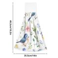 thumbnail image 2 of Haosy 2 Pack Kitchen Wash Cloths with Hanging Loops Absorbent Absorbent Quick Drying Hand Towels, Watercolor Bluebirds and Wildflowers, 2 of 7