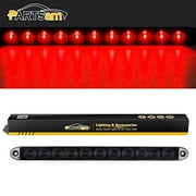 Partsam 1Pc 15 Inch Smoked Red Trailer Tail Light Bar 11 LED, 15" Led Stop Turn Tail Light Bar, 15" Truck Trailer Identification Light Bar, Thin Line Smoked Red led Strip Light Thi