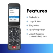 LIVELY Jitterbug Flip2 - Flip Cell Phone for Seniors - Not Compatible with Other Wireless Carriers - Must Be Activated Phone Plan - No SIM Needed - Flip2 Graphite