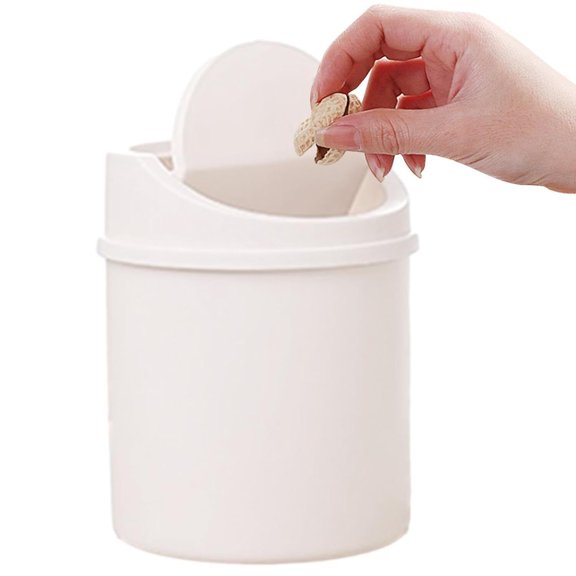 Home Office Waste Bin Small Trash Can Mini Desktop Garbage Basket Roll with Lid