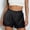 🔥 Black, variant on USSUMA Womens Solid Pocket Anti-Chafe Five-Inch Inseam Shorts Elastic Waist Pull-On Quick-Dry Breathable Lined Design with Functional Pockets for Holiday Beach Travel Lounge Comfortable, Shorts