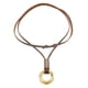 thumbnail image 2 of Collar colgante retro de cuero PU Hugo para hombres y mujeres marrón, 2 of 10