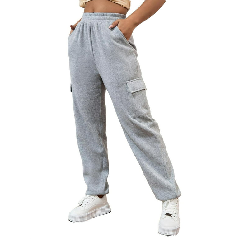 Women's Elastic High Waist Pocket Side Jogger Sweatpants XL