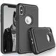 thumbnail image 1 of Cases For iPhone XR / iPhone XS / iPhone Xs Max / iPhone X, Tekcoo [Tmajor] Shock Absorbing [Black] Hybrid Rubber Silicone & Plastic Scratch Resistant Bumper Grip Cute Sturdy Hard Cases Cover, 1 of 6
