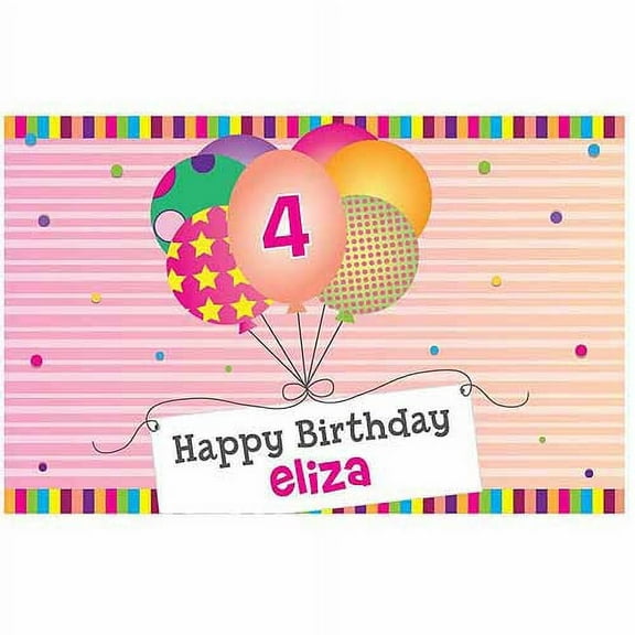 Personalized Pink Happy Birthday Placemat