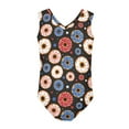 thumbnail image 2 of FOR U DESIGNS Quick Dry Toddlers Girl Bathing Suit for Age 3-4, Doughnut Sleeveless Beach Sport Swimsuit Cute One Piece Leotards for Kids Teens, 2 of 8