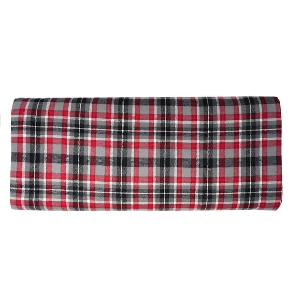 RTC Fabrics 45" 100% Cotton Plaid Sewing & Crafting Fabrics, 8 yd By the Bolt, Red and Gray