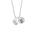 thumbnail image 2 of Delight Jewelry Silvertone Large True Love Waits Heart Silvertone Script Initial Disc - I - Charm Necklace, 20"+3", 2 of 4