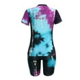 thumbnail image 4 of CILENON Work From Home Outfits Women Womens Tie-Dye Short Sleeve O-Neck Tops Beach Shorts Summer Sports Casual Set Traveling Outfits Women 2 Piece Sweatsuits for Women Linen Set for Women(Black,XL), 4 of 6