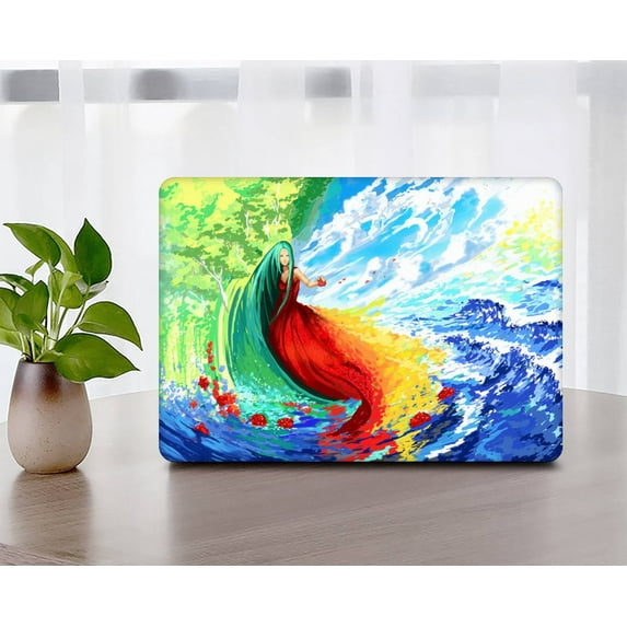 KSK KAISHEK Hard Shell Case Cover for Old Version MacBook Air 13 inchs with No Touch No USB-C + Black Keyboard Cover Model: A1369 & A1466( Colorful A 118)