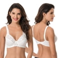 thumbnail image 5 of Curve Muse Plus Size Minimizer Underwire Unlined Bra with Embroidery Lace-3Pack-IVORY,RED,LT BLUE-48DDD, 5 of 7