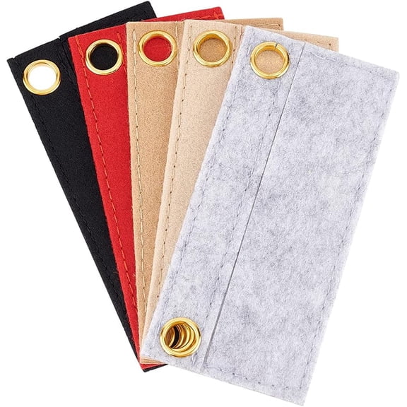 5 Colors Felt Purse Organizer Insert 2.3x5 Inch Small Wallet Organzier Insert Mini Envelope Bag Inner Pocket Pochette Insert Liner with Eyelet Women Wallet Clutch Bag Conversion Accessories Colorful