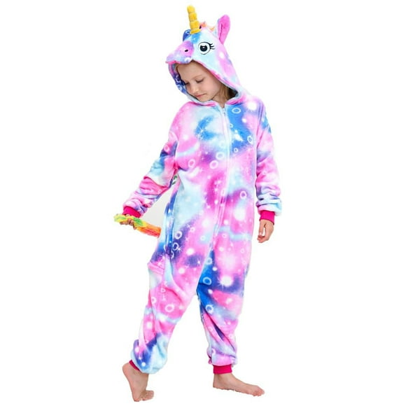 Uderui Pijamas de Unicornio para niños, Disfraz de Cosplay de una Pieza, Ropa de Dormir de Animales para niñas y niños