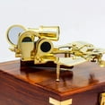 thumbnail image 3 of Nagina International Pirate's Nautical Ship Decor Brass Polished Sextant with Decorative Anchor Inlaid Wooden Case | Maritime Replica Collectibles Decor, 3 of 5