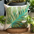 thumbnail image 3 of Euro Sham Pillow, Decorative Green 26"x26" (65x65 cm) Euro Sham Cover, Linen Floal Monsteral Leaf & Beaded Throw Pillows For Sofa, Nature & Floral Pattern Modern Style - Monstera Leaf, 3 of 10