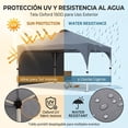 thumbnail image 4 of Carpa Plegable 3x3 m , Toldo Oxford 150D Impermeable Protección UPF50+ Anti Rayos UV, Mecanismo Bloqueo Central Armado Rápido Sin Herramientas-Para Jardín, Patio, Camping, Fiestas y Puestos De Feria, 4 of 9