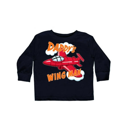 

Inktastic Daddys Wingman for fathers day Gift Toddler Boy or Toddler Girl Long Sleeve T-Shirt