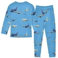 thumbnail image 2 of joogoo Airplanes Flying Pajamas Set Long Sleeve Soft Cotton Sleepwear 2 Piece 24M, 2 of 7