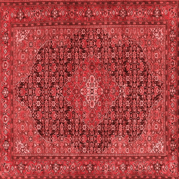 Ahgly Company Indoor Square Persian Red Traditional Area Rugs, 7' Square