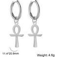 thumbnail image 5 of Egyptian Ankh Cross Pendant Earrings Stainless Steel Dangle Hoop Earrings Key of Life Amulet Classic Cross Jewelry for Women Men, 5 of 10