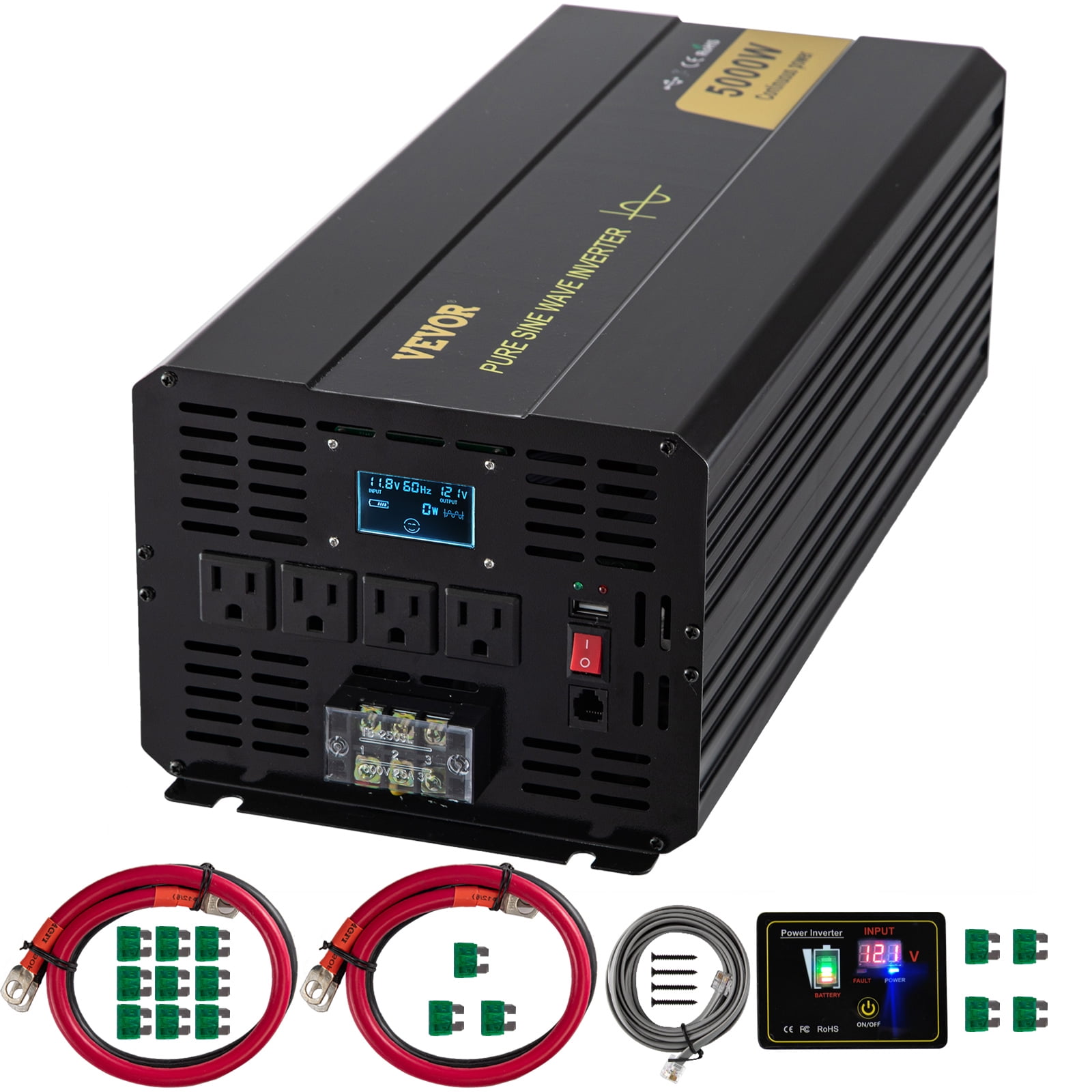 5000w LF pure sine wave power inverter dc 24v/ac110v/battery charger/power tool