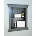 thumbnail image 2 of Fox Hollow Furnishings 14x18 Elliot Craftsman Recessed Wood Wall Niche Insert Shelf - NO MDF - Dark Gray Beadboard Back, 2 of 5