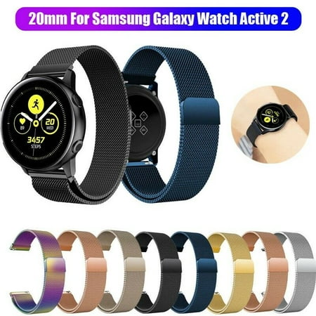Amerteer For Samsung Galaxy Watch Active/Active2 Magnetic Milanese Loop Wristwatch Band Strap Gear Sport Smartwatch Girls Women Men