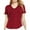 Wine Red, variant on SSLR V Neck T Shirts for Women Short Sleeve Summer Tops Ribbed Trendy Shirts