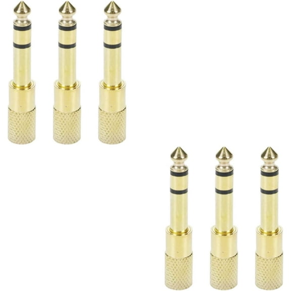 6 pcs 6.35mm 1/4 Male to 3.5mm 1/8 Female Stereo Headphone Adapter Audio Jack Plug,Stereo Jack Adapter,Gold Plated Audio Jack Adapter