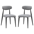 thumbnail image 2 of Modern Dining Chairs (2) - Curved , Grey Fabric Cover, Thick Cushion, Black Metal Frame For Home 2 With Cloth, Seat Construction, 2 of 6
