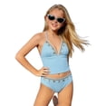 thumbnail image 6 of LILIYA Girl Swimsuits Two Piece Relaxed Fit Solid Color Little Girls' Swimwear Stretchy Sporty Bikini Sets 2 Piece Bathing Suit Size 7-16 Years, 6 of 7