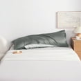 thumbnail image 2 of Flxxie Satin Silky Slip Cooling Body Pillowcase, Body Pillow Cover with Hidden Zipper, 20x54 Inches, Dark Gray, 2 of 5