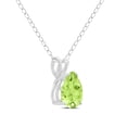 thumbnail image 2 of TimeLess Classics Pear Shape Peridot Solitaire Pendant Necklace in 14K White Gold - 7x5MM, 2 of 5