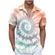 thumbnail image 2 of Blusa y camisa de manga corta con cuello vuelto para hombre, blusa informal de moda con cuello vuelto, blusa estampada de manga corta con botones, blusa de poliéster para hombre, 2 of 5
