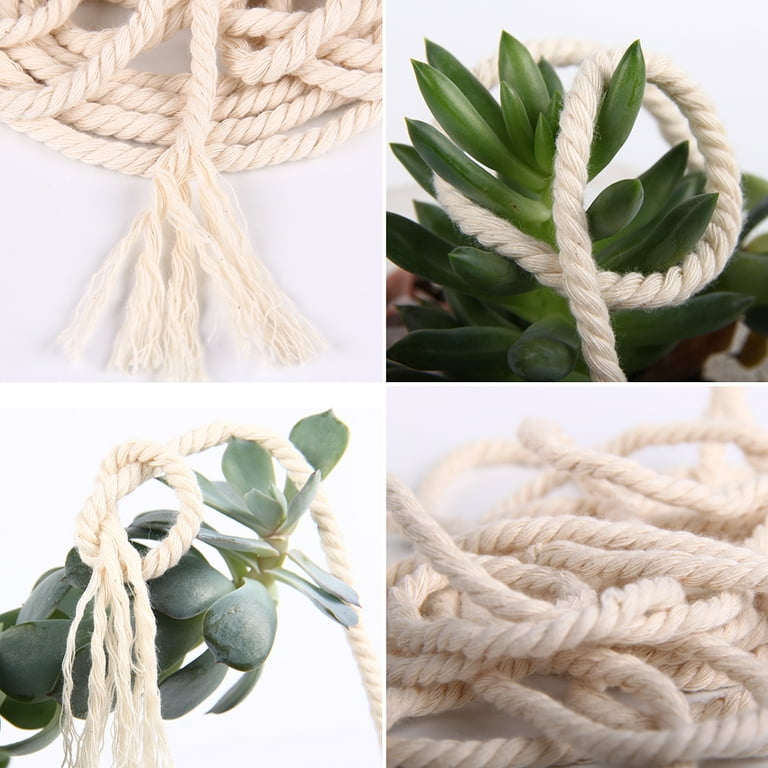 XKDOUS Macrame Cord 4mm x 150Yards, Natural Cotton Macrame Rope, Cotton  Cord for Wall Hanging, Plant Hangers, Crafts, Knitting 