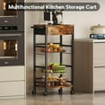 thumbnail image 3 of Kitchen Organizer and Storage Cart with Fabric Drawer and Convenient Handle, Snack Organizer Cart with 2 Pull-Out Baskets and 2 Storage Shelves, Rolling Kitchen Cart for Fruit Potato Onion Vegetable, 3 of 14