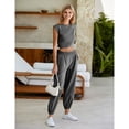 thumbnail image 3 of PUWEI Women's Casual Two Pieces Outfits Cropped Top High Rise Sweatpants Workout Tracksuit, 3 of 7