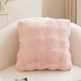 thumbnail image 3 of Styles Faux Fur Decorative Throw Pillow Cover 17" W X 17" L – Bunny Plush Fluffy Cushion Case for Couch, Bedroom, Living Room Décor, Soft Rabbit Fur Texture, Sofa Cushion Cover Pink, 3 of 5