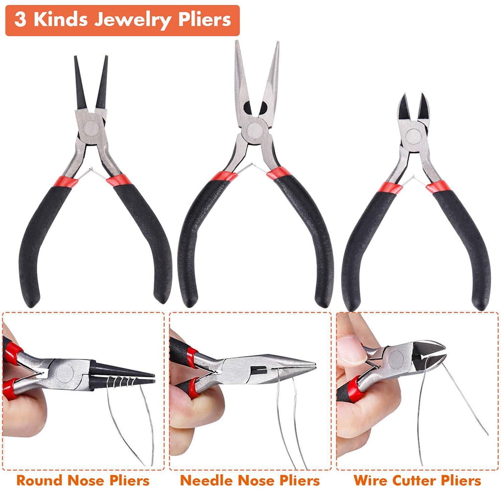 Oasiva Jewelry Making Supplies Set with Jewelry Pliers Wire Cutter Tweezer Scissor Kit DIY Crafts Necklaces Bracelets Jewellery Beading Repairing Tools